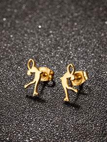 1 Pair Stainless Steel Yoga Stud Earrings ,Sports Jewelry Dancer Stud Earrings - GED729 - View 13