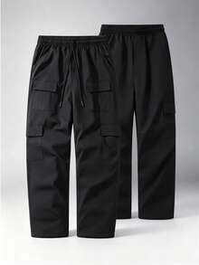 Spring/Autumn Straight Leg Pants For Men, Lightweight, Durable, Wrinkle-Resistant, Breathable - Black - View 5