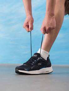 Skechers Men's GO RUN CONSISTENT Lightweight Running Shoes, Cushioned, Comfortable, Casual Walking Sneakers 220036-BKBL - Black/Blue - View 3
