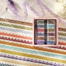 Vintage Palace Style Lace PET Transparent Tape, Scrapbook Collage Border Sticker Transparent Base Planner Collage Card Decoration Material Whole Roll - Multicolor - View 6