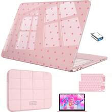 This Polka Dot Pattern Protective Case Is Compatible With MacBook Neo 13-Inch 2026 A3404 A18 Pro Model, Hard Shell Laptop Protective Cover, Optional EU And US Keyboard Protector, Screen Protector, USB Adapter And Cloud Pattern Laptop Sleeve, Available In Multiple Bundle Combinations. - View 12