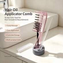 1pc Liquid Dispensing Massage Comb - Suitable For Scalp Care Liquid, Portable Scalp Massage Comb, Smooth Application; Features Transparent Plastic And Metal Roller Ball Comb Teeth Design; Functions Include Hair Oil Infusion, Soothing Scalp Massage, Even Application Of Essence; Suitable For Daily Hair Care, Travel Styling, Salon Perming And Dyeing Repair; Crystal Comb Teeth Design, Scalp Care Hair Massage Suitable For All Hair Types And Styles - A - View 15