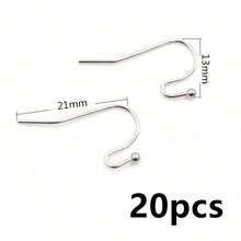 20pcs Stainless Steel DIY Earrings Hooks Clasp Findings Handmade Jewelry Making Accessories Earwire Accessories - Earring Hooks - View 12