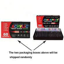 12/24/36 Colors Liquid Acrylic Markers, Soft Tip, Marker Pens, Professional Art Use For Adults, Suitable For Canvas, Stone, Wood, Glass, Ceramic, Fabric, Etc., DIY Craft Creation - Multicolor - View 17