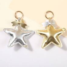 In Stock New PU Five Pointed Star Keychain Bow Star Pendant Cool Bag Pendant Small Gift - Multicolor - View 4