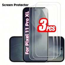 3-Pack Screen Protector, Compatible With Google Pixel 9 Pro XL/Pixel 9 Pro/Pixel 9, Pixel 10 Pro Fold/Pixel 10 Pro/10 Pro XL/10, Pixel 10a, Pixel 11/11 Pro/11 Pro XL Series, Fingerprint Unlock Tempered Glass Screen Protector, High Definition, Anti-Fingerprint, Anti-Scratch, Bubble-Free Easy Installation, Full Screen Protection - Clear - View 3