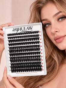 Hjhuiaw Arge Capacity Lash Clusters 8-18mm Mix Length, D Curl Wispy Individual Cluster Lashes, DIY Eyelash Extension Segmented False Lashes - C - View 1