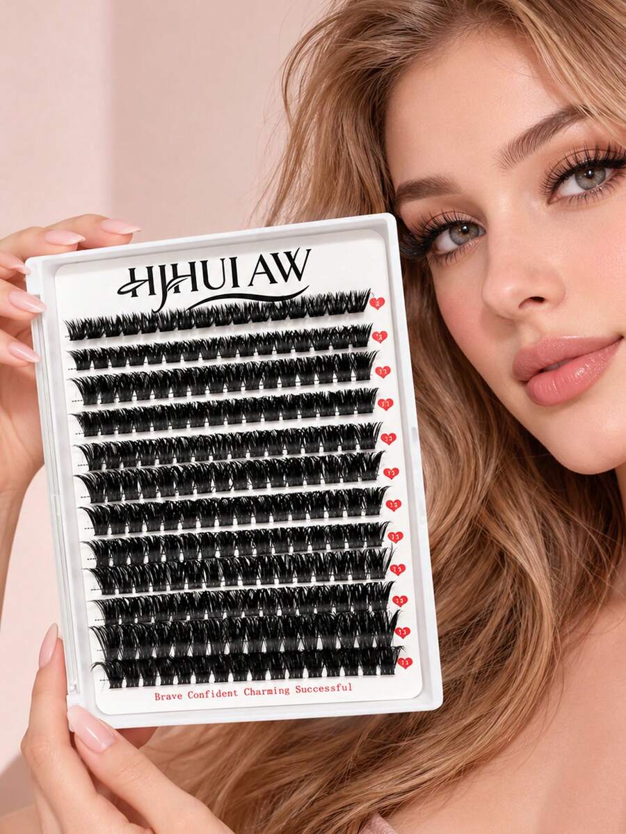 Hjhuiaw Arge Capacity Lash Clusters 8-18mm Mix Length, D Curl Wispy Individual Cluster Lashes, DIY Eyelash Extension Segmented False Lashes - C - View 1