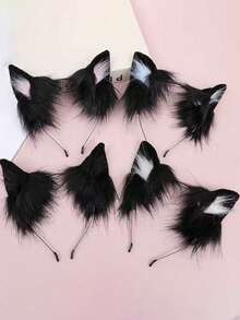 1pc Cat Ear Hairpin 3d Cute Ears Hair Accessory For Ladies' Makeup And Face Washing Hairband For Cosplay Of Anime Characters - Multicolor - View 5