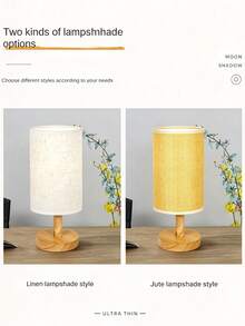 Minimalist Wooden LED Desk Lamp, Bedside Night Light With USB Port And Switch, Decorative Lighting For Bedroom, Guest House, Living Room, Study - Multicolor - View 5