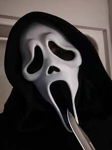 Scream Mask - Realistic Design, Premium Latex Material, Killer Cosplay Prop, Perfect For Halloween, Parties, Carnivals, And Stage Performances, An Ideal Holiday Gift For Friends And Family - Multicolor - View 6