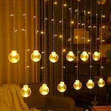 1pc Wish Ball Fairy Light String, USB 8 Lighting Modes, 108 LED Beads, Wish Ball, Wall-Mounted, Plastic Material, Suitable For Christmas, Valentine's Day, Family Gathering, Bedroom, Party, Indoor Holiday - Wish Ball - View 10