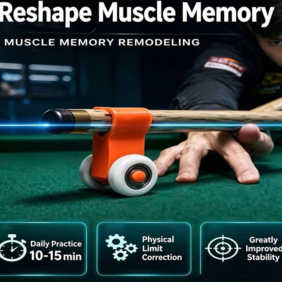 Billiard Cue Slide Trainer - Essential For Beginner Billiard Enthusiasts, Corrects Cue Stroke And Straightness, Silent Slide, Forced Straight Trajectory Correction. Compact And Portable, Lightweight For On-The-Go Training - Multicolor - View 1