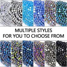 98pcs 6mm AB Color Round Flat Crystal Glass Spacer Beads For Handmade DIY Beaded Bracelets, Necklaces, Phone Chains, Car Decor, Scene Decoration Accessories Loose Beads - Crystal Beads - View 6