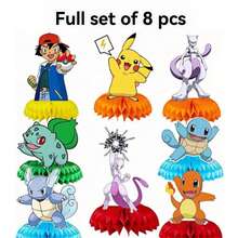 1pc/8pcs Cartoon Anime Honeycomb Tabletop Decoration, Printed With Classic Cartoon Anime Character Pattern Style Decor (Balloons Not Included). Halloween Party Decoration, Exquisite Table Centerpiece Is Ideal For Fan Gatherings, Theme Parties, Suitable For Photography Props And Fan Collectibles. Elegant Gift For Fans And Anime Enthusiasts - View 6