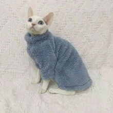 1pc Pet Cat Sweater Home Wear, 5 Colors Optional, Warm Solid Color Soft Polar Fleece Skin-Friendly, Suitable For Devon Rex, Hairless Cats, Small Dogs - Multicolor - View 5