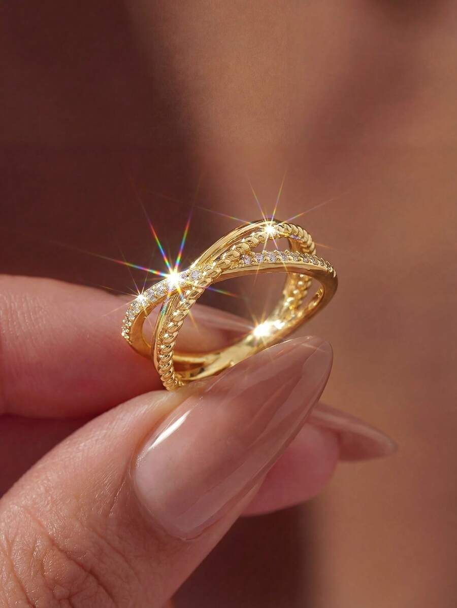 1pc Vintage Cross Ring, Women's Thin Band Ring, Thumb Ring, Exquisite Jewelry Gift