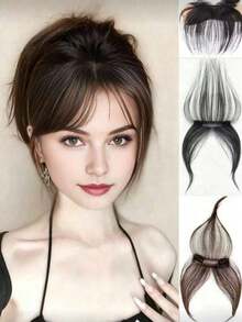 Baby Hair Seamless Handmade Finger-Woven Bangs Top-Of-Head Hairpiece Fluffy Invisible Hair - Multicolor - View 1