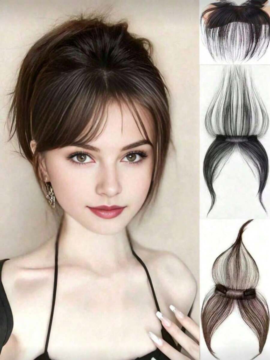 Baby Hair Seamless Handmade Finger-Woven Bangs Top-Of-Head Hairpiece Fluffy Invisible Hair - Multicolor - View 1