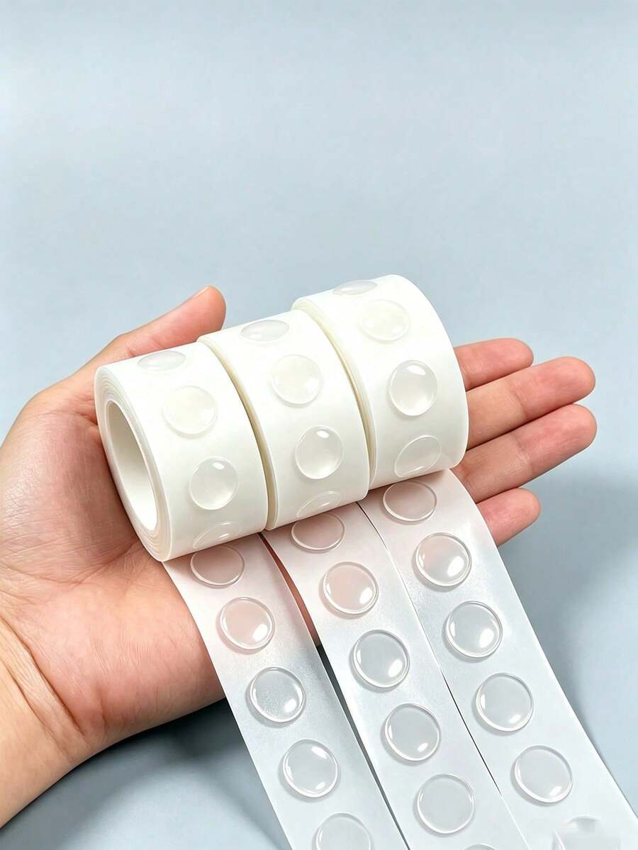 1000/500/100pcs Double-Sided Adhesive Tape - Transparent Removable Tape For Balloon Festival Decoration, Handmade Crafts And Holiday Decor; Suitable For Home Room And Party Decoration, Party, Birthday, Handmade DIY, Party Supplies, Graduation Ceremony And Decorative Light String Fixing, Wedding And Various Celebration Decor, Also Ideal Party Supplies And Holiday Decoration Items For Christmas, Halloween And New Year