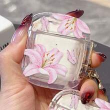 Transparent Butterfly Lily Flower Compatible With Apple Pro 2nd Gen Wireless Bluetooth Earphone Case Pro Soft Minimalist Unisex Protective Shell 2nd 3rd Gen Girl 4th Gen Protective Shell - Pink - View 6