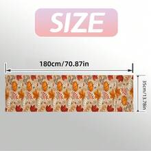 1pc/Pumpkin Autumn Leaf Print Table Runner, Vintage Fall Rectangular Hemmed Tablecloth Decoration, Suitable For Thanksgiving, Autumn Parties, Family Dinners, Restaurants And Home Dining Table Decor - Multiple Styles - View 12