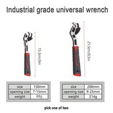 1pc Multi-Function Quick Self-Locking Wrench Large Opening Adaptive Universal Industrial Grade Wrench Extra Fast Small Wrench 6in 8in 10in 12in Multi-Model Pipe & Nut Wrench Suitable For Plumbing Pipes Home Renovation Industrial Factory Etc - Red and Grey Handle - View 8