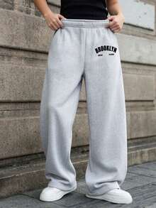 Tween Boy Casual Sweatpants, Soft Skin-Friendly, Durable Versatile Kids Sports Long Pants - Light Grey - View 1