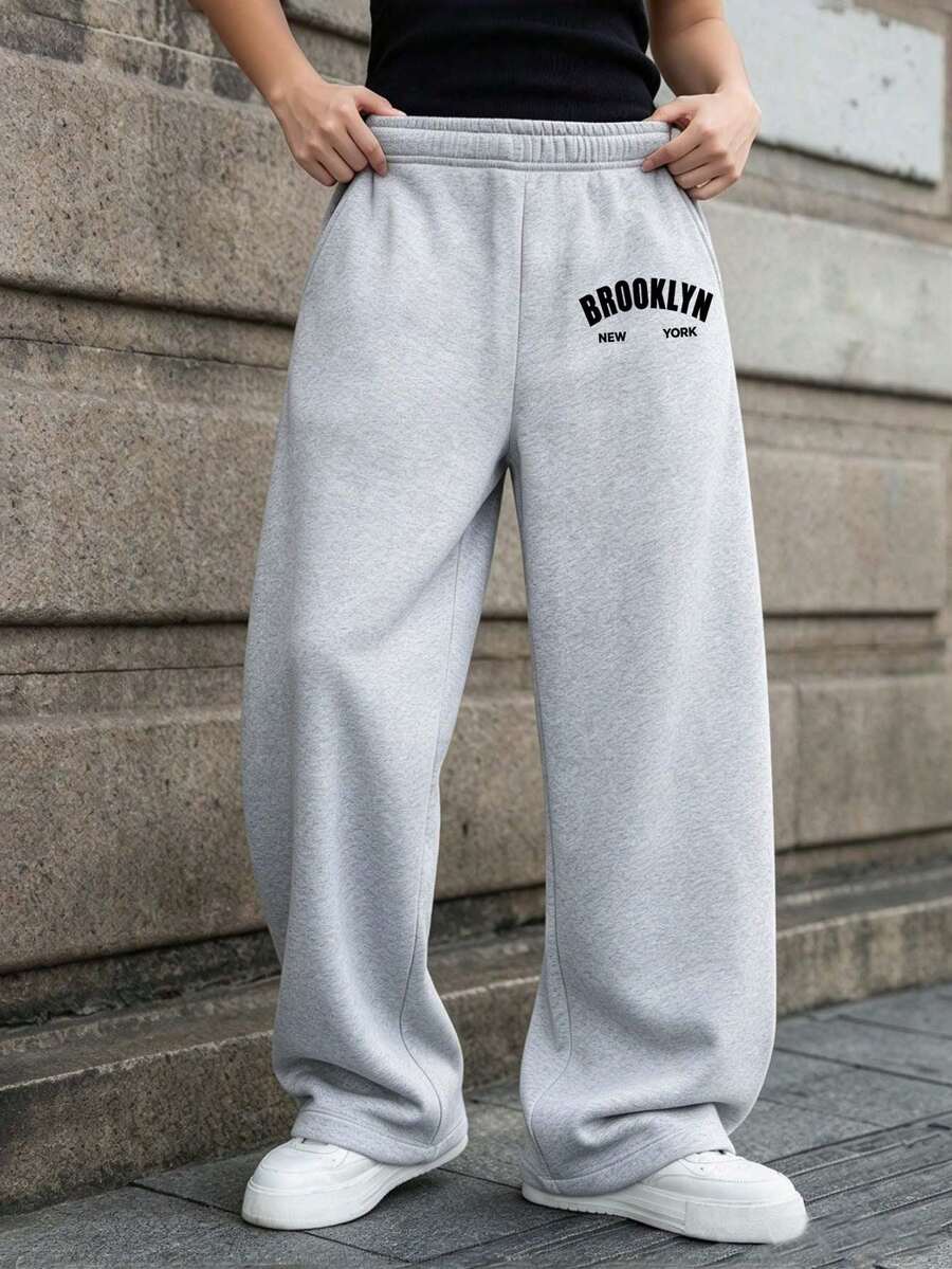 Tween Boy Casual Sweatpants, Soft Skin-Friendly, Durable Versatile Kids Sports Long Pants - Light Grey - View 1