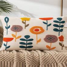 1pc Floral Embroidered Bohemian Style Square Throw Pillow Cover, Suitable For Living Room, Bedroom, All Seasons - Multicolor - View 7