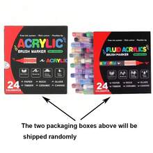 12/24/36 Colors Liquid Acrylic Markers, Soft Tip, Marker Pens, Professional Art Use For Adults, Suitable For Canvas, Stone, Wood, Glass, Ceramic, Fabric, Etc., DIY Craft Creation - Multicolor - View 13