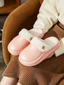 Winter Fashion Minimalist Home Thermal Slippers, Lightweight Comfortable Long-Wear Non-Tiring, Essential For Apartments, Hotels, Dorms, Offices, Unisex - Pink - View 6