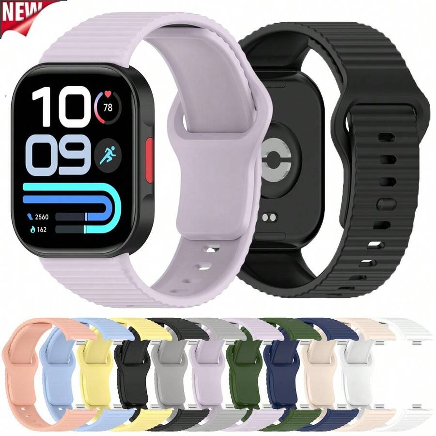 1pc Breathable Wavy Silicone Watch Band Soft Wrist Strap Compatible With Redmi Watch 6 Active/Lite 6 5 4 Compatible With Xiaomi Band 8Pro 9Pro 10Pro - one-size - View 1