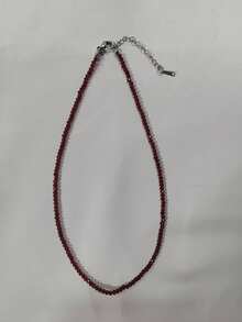 1件女士果冻色极简串珠项链 - 深紅色-N143N - 查看 4