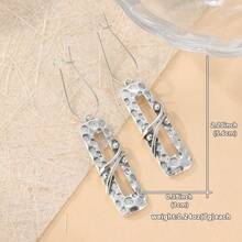 Bohemian Silver Long Dangle Earrings, Vintage Hippie Style Large Drop Earrings - Silver - View 2