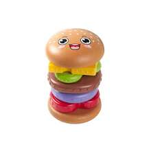 1PC-Hamburger Stacking Toy Twist Rotate Puzzle, Fine Motor Skill Game For Infants 6+ Months, Cute Smile Food Pretend Play - Multicolor - View 6
