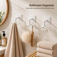 5pcs Multi-Function 360° Rotating Adhesive Hooks, No-Drill Kitchen Spoon Hooks With 6-Hook Rack - Multicolor - View 2