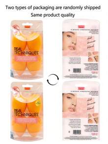 Miracle Complexion 4-Piece Makeup Sponge Set, Suitable For Liquid And Cream Makeup, Creates Buildable Coverage, Natural Dewy Base Makeup Sponge, Latex-Free Foam Material - Multicolor - View 10