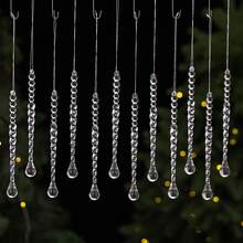 12Pcs Twisted Acrylic Icicle Hanging Ornaments,Christmas Tree Icicle Decorations, Winter Xmas Holiday Party Hanging Decor Transparent Hanging Pendant - Multicolor - View 12