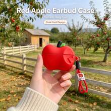 Suitable Compatible With Airpods 5 Red Apple Appearance Style Earbuds New Protective Case, Silicone Material, Full Coverage Protection, Compatible With Airpods 4/5/Pro3/Pro2/Pro - Multicolor - View 2