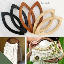 2pcs Colorful Wooden Handles, Oval Shape Decorative Handles, Suitable For Crochet Bags, Beach Bags, Handbags, DIY Wallet Making - Multicolor - View 7