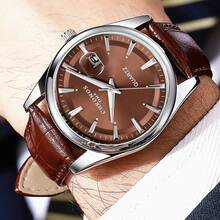 CHRONOS Men's Classic Stylish Watch Genuine Leather Strap, Calendar, Waterproof, Luminous Quartz Watch. Ideal For Outdoor, Casual, - CH1303H - View 4
