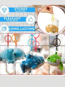 10/30/50pcs Colorful Rotating Lobster Clasp Key Rings Keychain Making Kit, Suitable For Jewelry DIY Handmade, Christmas Gift (Heart Shaped) - Multi-color - View 5