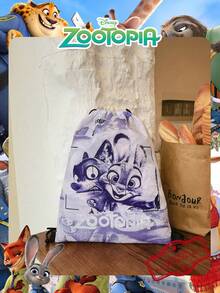 1 chiếc ba lô dây rút in hình Nick/Judy Zootopia bản quyền chính thức Disney, túi thể thao nylon nhẹ, túi đựng đồ thường ngày, túi đi biển, túi tập gym, phụ kiện thời trang, phù hợp cho trẻ em/bé gái/học sinh/fan, dùng đi học, chơi thể thao, du lịch và hằng ngày - Nhiều màu - Xem 12