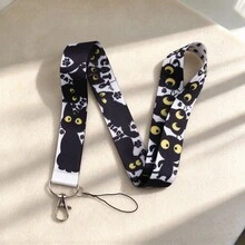 1 Piece Cute Cartoon Cat Lanyards, 4 Styles Kitty Print Neck Strap With Metal Clasp For ID Badge Phone Key Office School Work - Multicolor - View 5