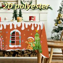 2D Tablecloths, Christmas Gingerbread House Cutting Tablecloths, Gingerbread Village House Design, Christmas Holiday Table Decorations, Indoor Family Party Decorations, Holiday Desktop Decorations With Styles And Sizes To Choose From - 2 - View 6