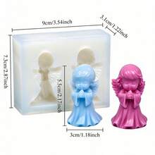 Unisex Angel Set Silicone Candle Mold, DIY Praying Girl Portrait Aromatherapy Candle, Plaster, Cement, Craft Resin Decor, Epoxy Resin Jewelry, Soap Making Mold, Handmade Craft Materials, Home Gift - 83002849 - View 2