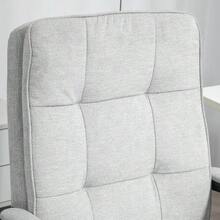 Ergonomic Office Chair With Armrests, Height-Adjustable Swivel Chair With Tilt Function, Linen-Look, Padded Computer Chair, Grey - Grey - View 6