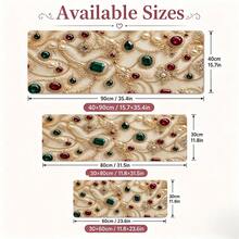 1pc Vintage Gem Pearl Aesthetic Desk Mat, Luxury Jewel Print Large Mouse Pad For Dorm & Vanity Table Decor - View 5