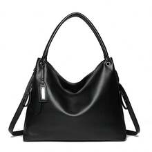 2026 New Fashion Commuter Large Capacity Tote Bag One Shoulder Underarm Crossbody Bucket Bag Street Style PU Material - Black - View 13